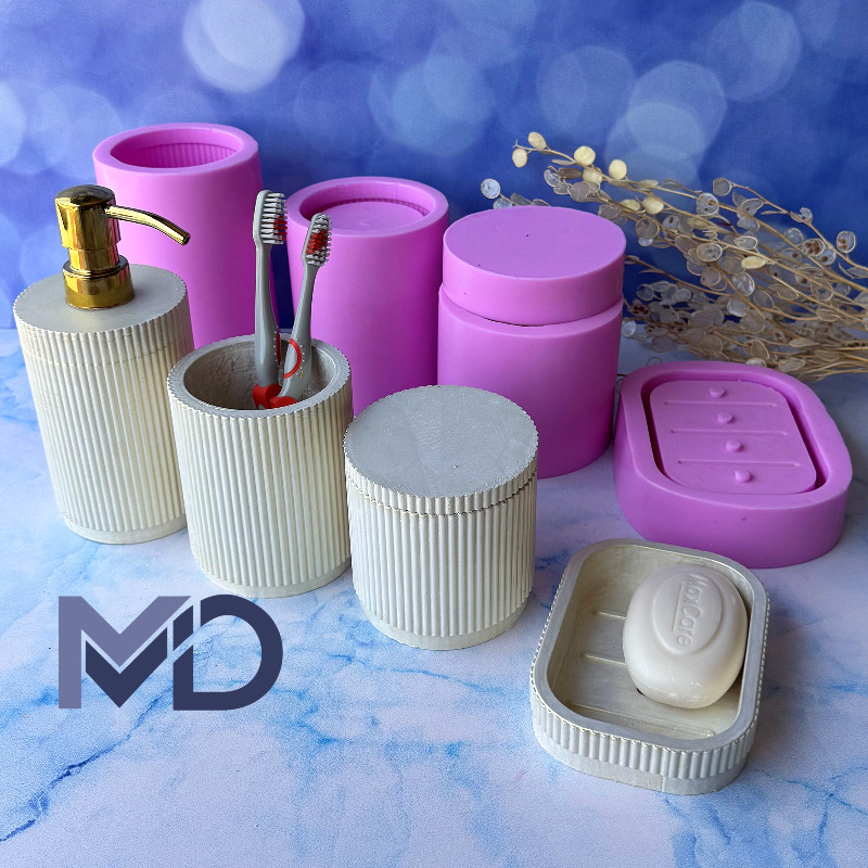 قالب سیلیکونی نیم ست سرویس بهداشتی شیاردار