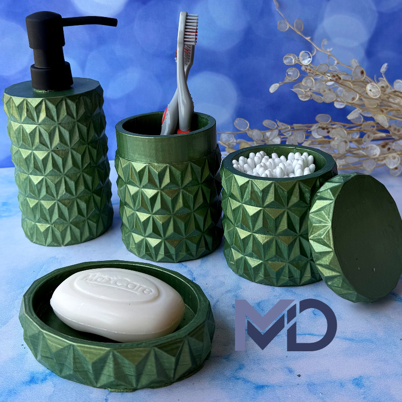 قالب سیلیکونی نیم ست سرویس بهداشتی سه بعدی الماسی