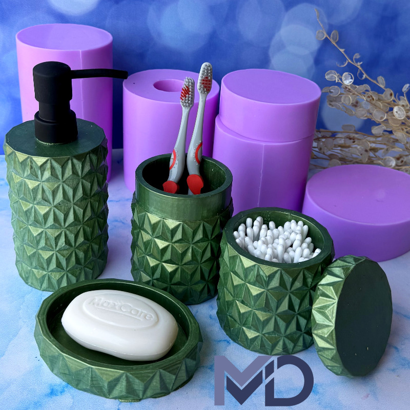 قالب سیلیکونی نیم ست سرویس بهداشتی سه بعدی الماسی  Image One